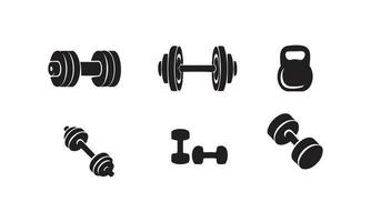 Different Dumbbell icon, logo isolated on white background vector