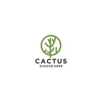 plantilla de diseño de icono de vector de logotipo de cactus