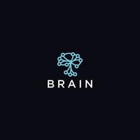 Brain logo design template. Vector technology