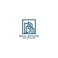 Real estate logo design. House and building vector