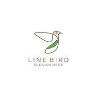 Bird line icon logo design vector template.