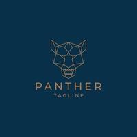 Panther head geometric logo icon design template vector