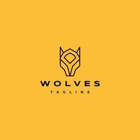 Wolf logo design icon template vector