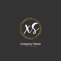 XS Initial handwriting and signature logo design with circle. Beautiful design handwritten logo for fashion, team, wedding, luxury logo. vector