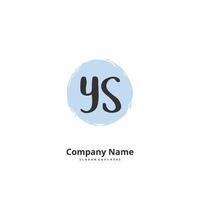 YS Initial handwriting and signature logo design with circle. Beautiful design handwritten logo for fashion, team, wedding, luxury logo. vector