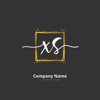 XS Initial handwriting and signature logo design with circle. Beautiful design handwritten logo for fashion, team, wedding, luxury logo. vector