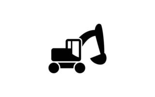 logotipo de icono de equipo de excavadora para vector de plantilla con color negro.