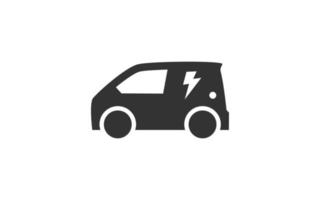 logotipo de icono de coche eléctrico para vector de plantilla con color negro.