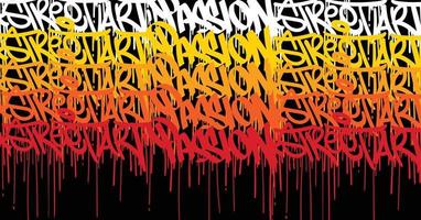 Graffiti art background with scribble throw-up and tagging hand-drawn style. Street art graffiti urban theme for prints, patterns, banners, and textiles in vector format