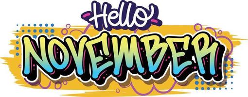 Name of months in readable lettering graffiti style vector design with vibrant color. Isolated on white background.