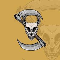 Animal Demon Skull With Scythe vector