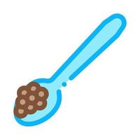 Caviar On Spoon Icon Vector Outline Illustration