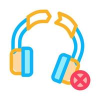 Broken Earphones Icon Vector Outline Illustration