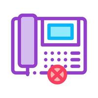 Broken Telephone Icon Vector Outline Illustration