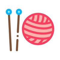 Knitting Needles Icon Vector Outline Illustration