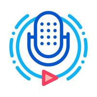 Broadcasting Microphone Icon Outline Illustration vector