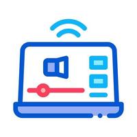 Online Podcast On Laptop Icon Outline Illustration vector