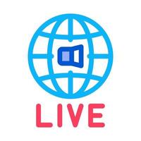 World Wide Live Podcast Icon Outline Illustration vector