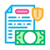 money banknote and insurance agreement icon vector outline illustration