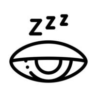 ilustración de contorno de icono de ojo dormido medio cerrado vector