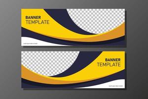 blue and yellow abstract web banner template vector