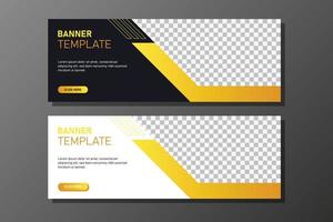 web banner template with geometric yellow design vector