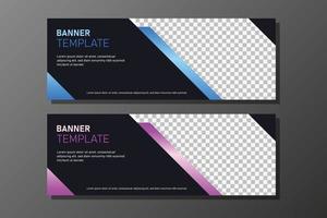 geometric blue and purple web banner template vector