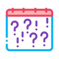 Calendar With Question Icon Outline Illustration vector