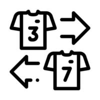 ilustración de esquema de icono de intercambio de camisetas de equipos vector