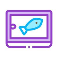 ilustración de contorno de vector de icono de lata de pescado enlatado