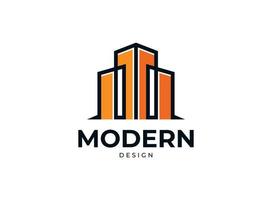 Modern architect construction solutions vector logo template