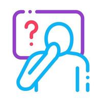 Man Question Mark Frame Icon Outline Illustration vector