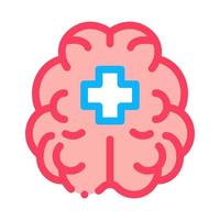 Brain And Medical Cross Icon Outline Illustration vector