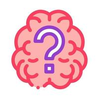 Brain And Question Mark Icon Outline Illustration vector