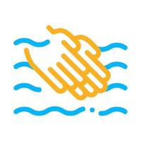 Hands Washing In Water Icon Outline Illustration vector