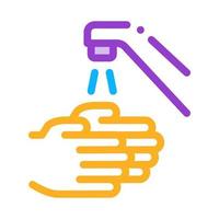 Hands Washing Water Tap Icon Outline Illustration vector