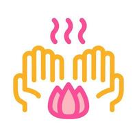 Hands Fragrant Flower Icon Outline Illustration vector