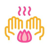 Hands Fragrant Flower Icon Outline Illustration vector