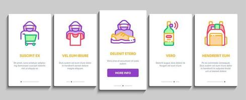 Shoplifting Onboarding Elements Icons Set Vector