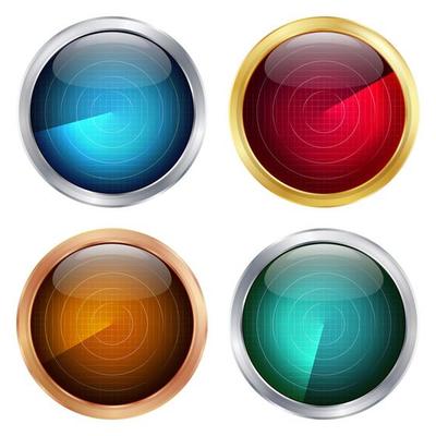 Radar Sign Set Vector. Abstract Coordinates. Conceptual Military Design.