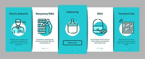 Shoplifting Onboarding Elements Icons Set Vector