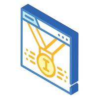 quality first place search seo optimization isometric icon vector illustration