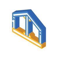 building metallic framework isometric icon vector illustration