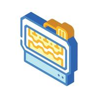 metal part production machine isometric icon vector illustration