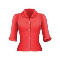 blusa dama moda roja vector
