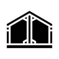 edificio marco metálico glifo icono vector ilustración