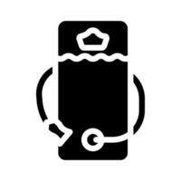 mochila hidratador glifo icono vector ilustración plana