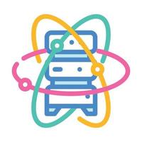 quantum computer, data server color icon vector illustration