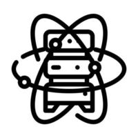 quantum computer, data server line icon vector illustration
