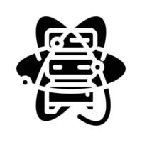 quantum computer, data server glyph icon vector illustration